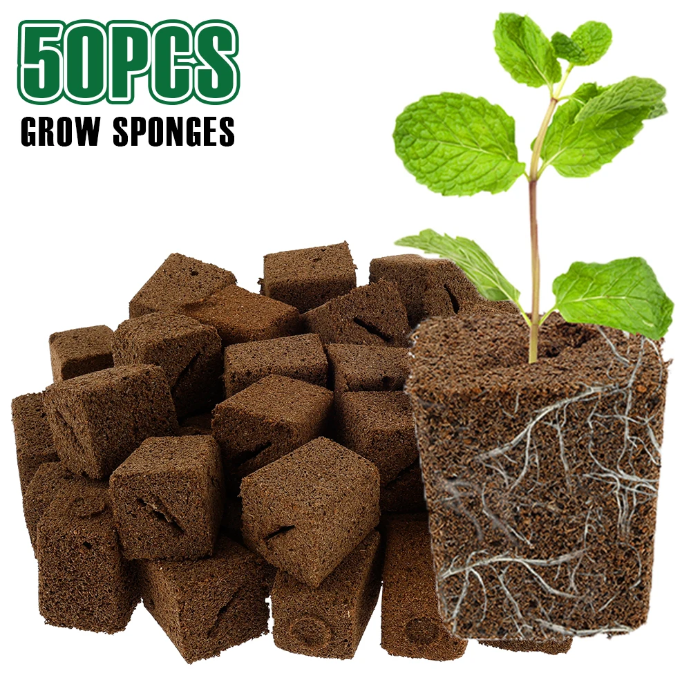 Aquasoil Substrate - 50Pcs Grow Sponges Hydroponic Starter Plugs