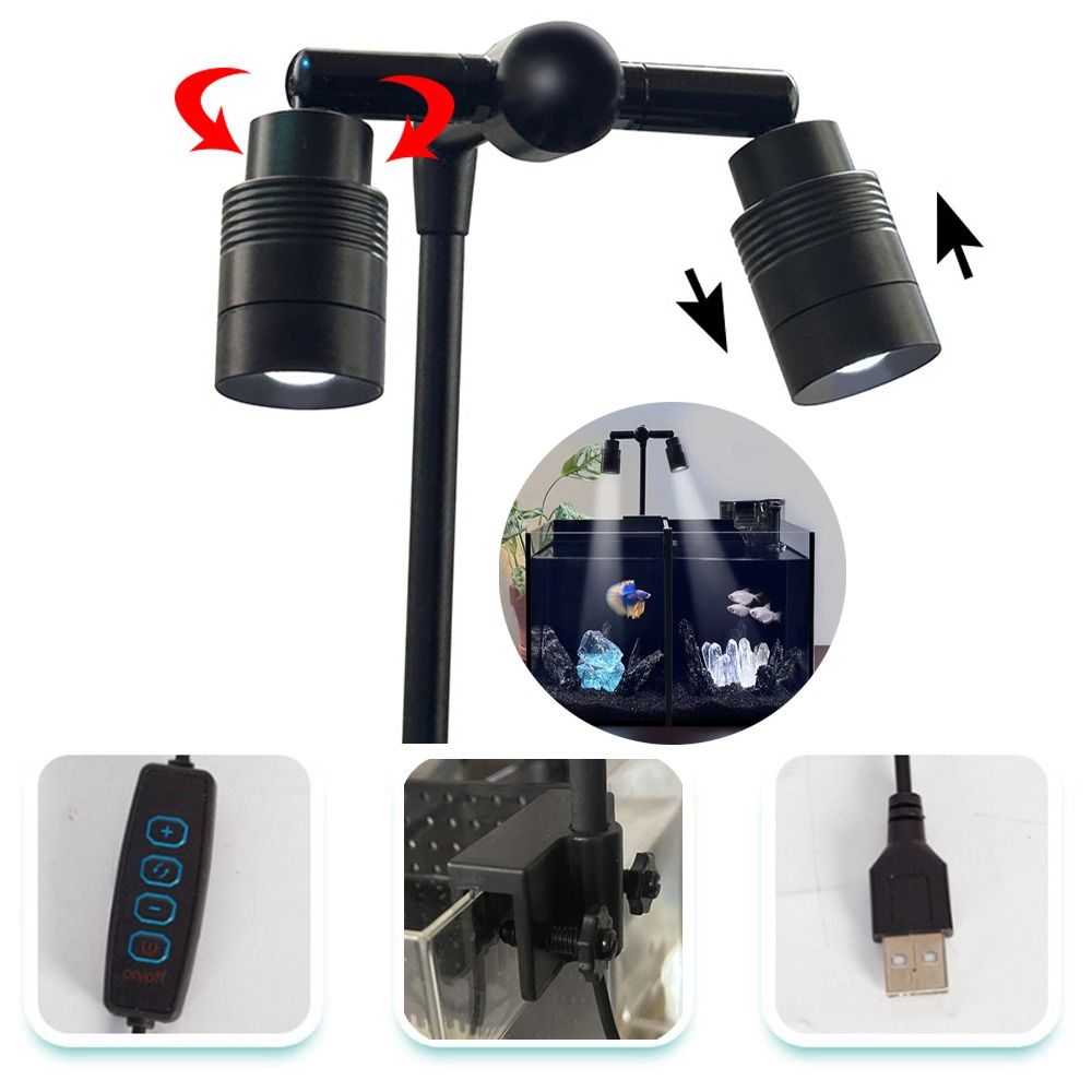 Double-headed Mini Clip-on Aqu - đánh giá và giá Planted Aquarium Mini