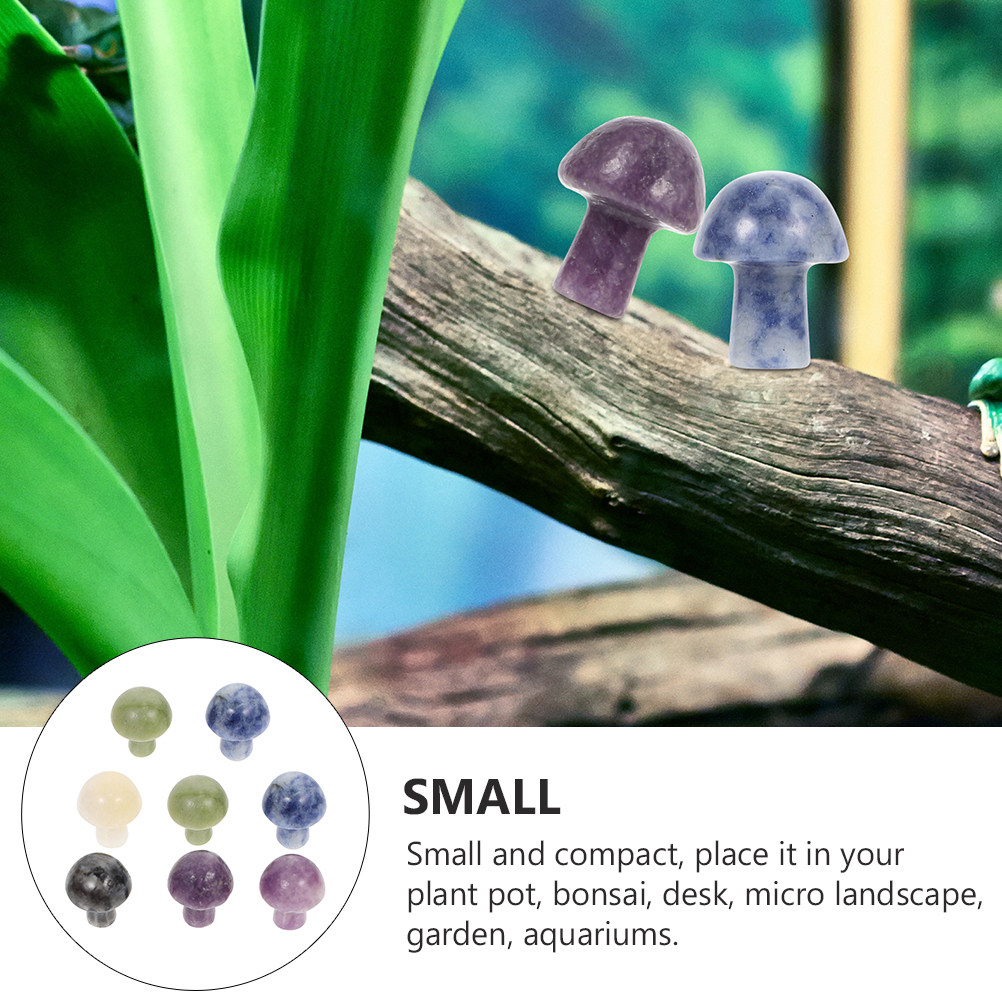 8Pcs Simulation Mini Mushroom  - đánh giá và giá Planted Aquarium Mini