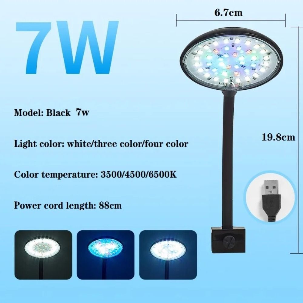 Mini Fish Tank Clip Lamp 360-D - đánh giá và giá Planted Aquarium Mini